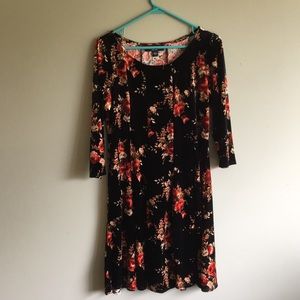 Floral velvet dress